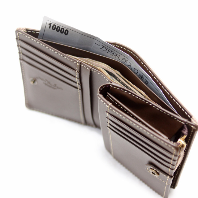 【イタリアンレザー】 Ain Soph（アインソフ） ワクシープレス ミドル折財布 日本製 DA1035-WPS