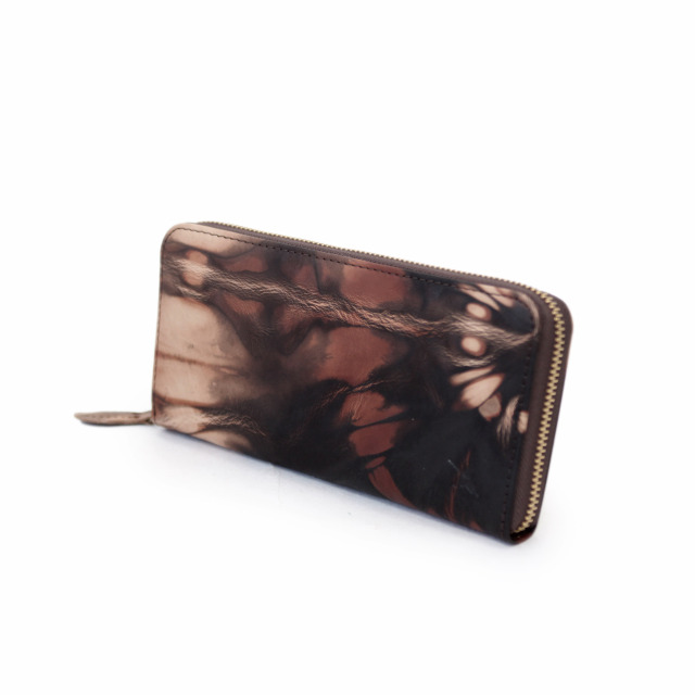 DA1180-AMD/Ain Soph (アインソフ)奄美泥染めラウンドファスナー長財布　日本製