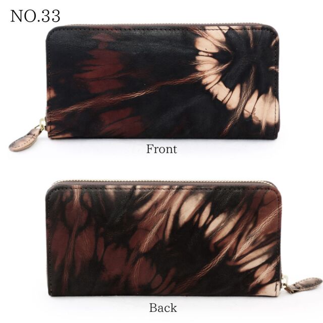 DA1180-AMD/Ain Soph (アインソフ)奄美泥染めラウンドファスナー長財布