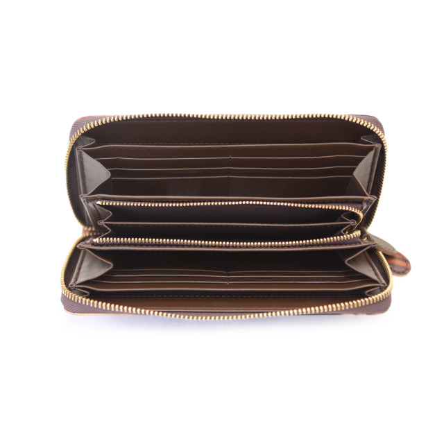 DA1180-AMD/Ain Soph (アインソフ)奄美泥染めラウンドファスナー長財布　日本製