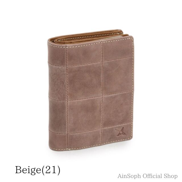 【HPレザー】Ain Soph(アインソフ)パッチワークミドル折財布｜DA1297F-HP