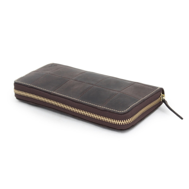 【HPレザー】Ain Soph(アインソフ)パッチワークラウンドファスナー長財布｜DA1298F-HP