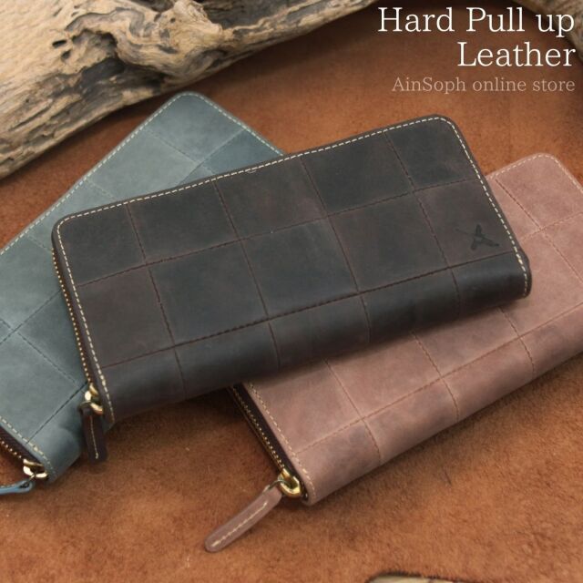 【HPレザー】Ain Soph(アインソフ)パッチワークラウンドファスナー長財布|DA1298F-HP