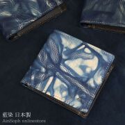 DA1036-BLA / Ain Soph (アインソフ)藍染　折財布　ボックス小銭入れ　日本製