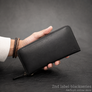 【Ain Soph セカンドレーベル】ブラックシリーズ 撥水レザー　ラウンドファスナー長財布  | DA1426-WSK