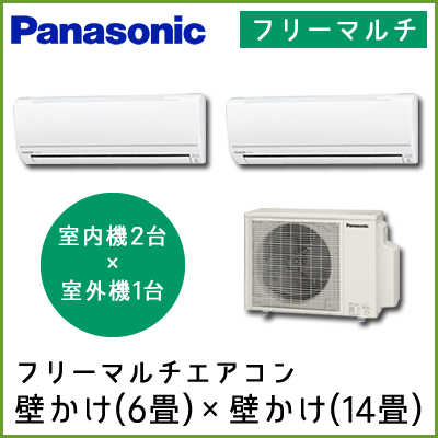 【室内機】CS-M222C2・CS-M402C2【室外機】CU-M532C2 パナソニック パックマルチ 53タイプ 壁掛け(6畳＋14畳)