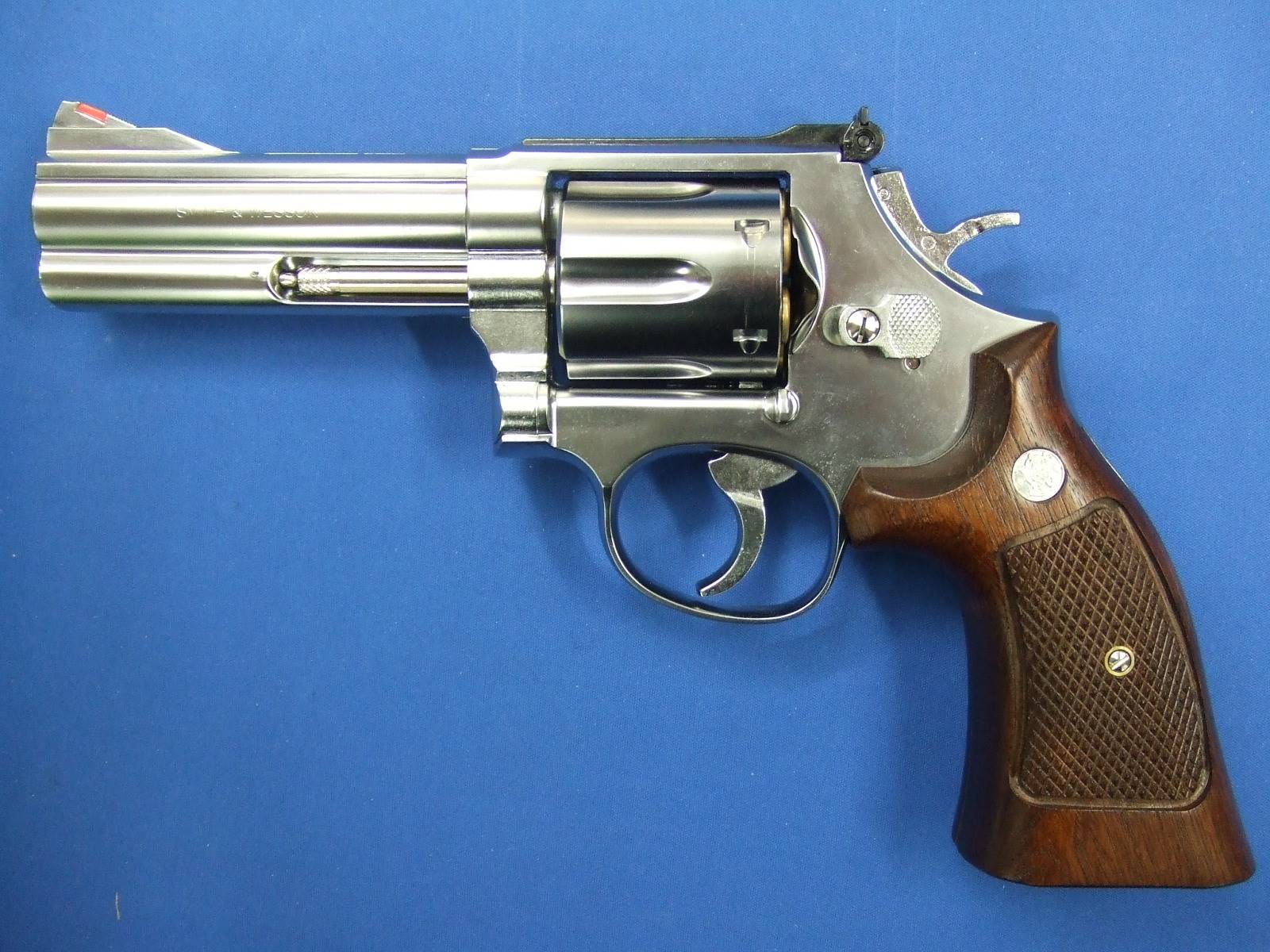 S&W M686 シルバー ABS 木製グリップ仕様 6mmBB・リアルXカートリッジ | マルシン