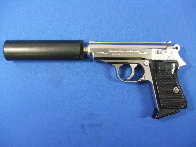 ワルサーPPK + サイレンサー　シルバーABS | マルシン
