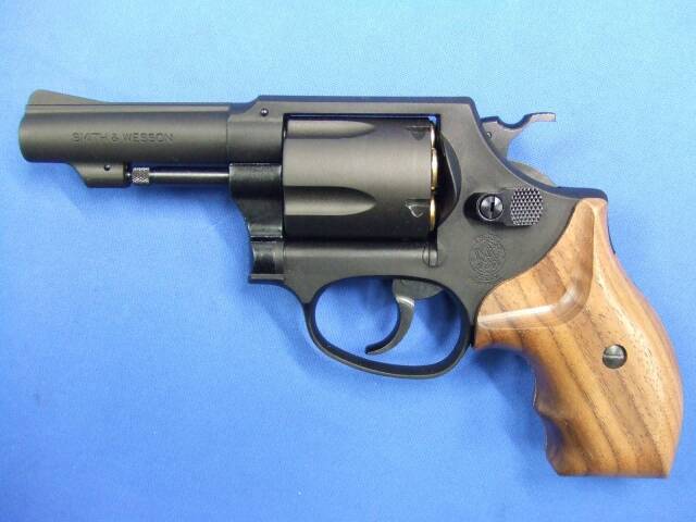 S&W M36 3in ブラック HW フィンガーチャンネル付 木製グリップ仕様 リアルXカートリッジ　 | 　マルシン