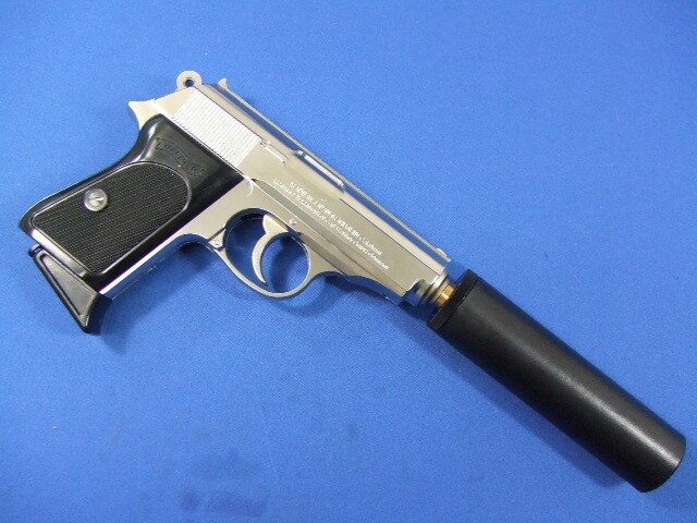 ワルサーPPK + サイレンサー　シルバーABS | マルシン