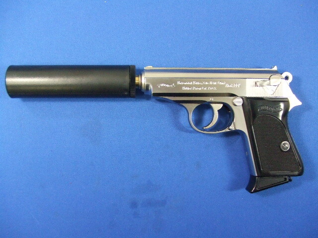 ワルサーPPK + サイレンサー　シルバーABS | マルシン
