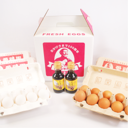 愛鶏園GH1　紅白たまご50個 醤油セット
