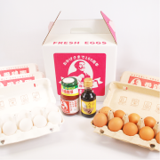愛鶏園GH1　紅白たまご50個ケチャップ醤油セット