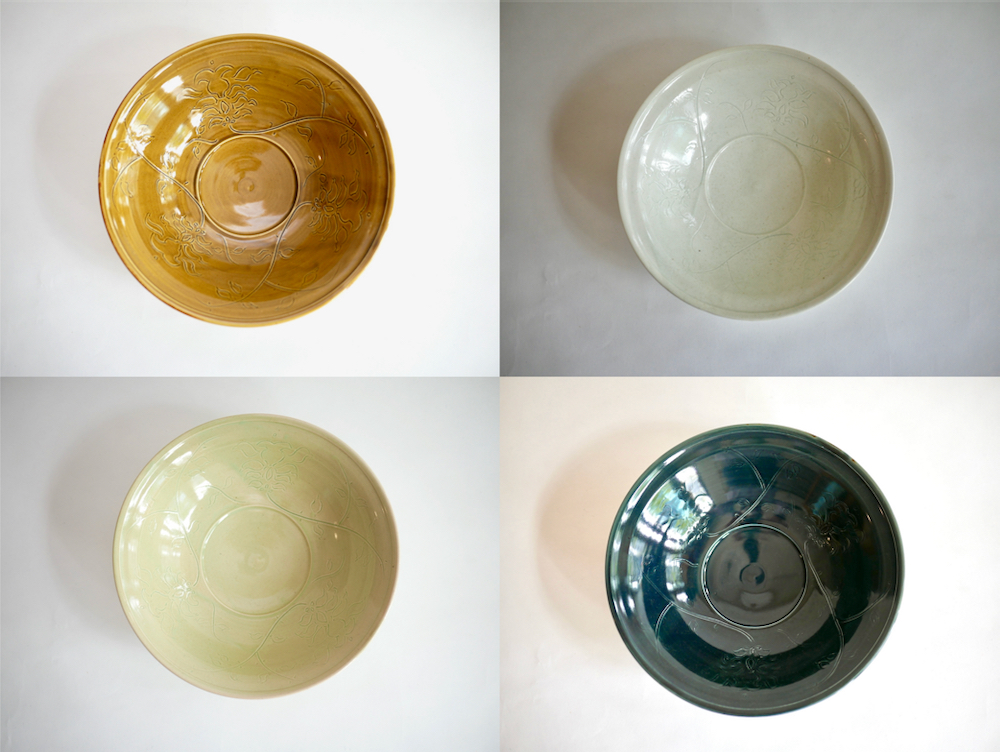 阿部春弥　刻文宝相華文8寸鉢