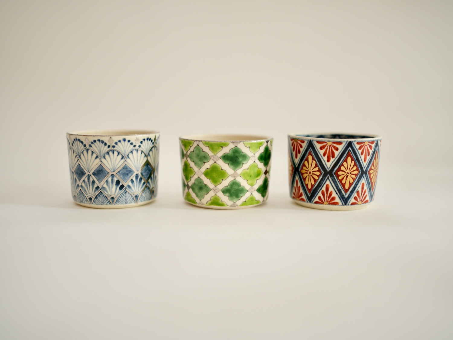 古川欽彌・雅子　色絵猪口