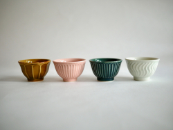 阿部春弥　さん　ピンクカラー器4点セット　※バラ売り不可 阿部春弥 酒呑