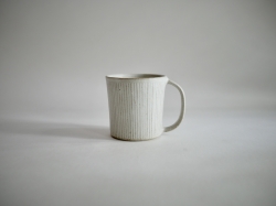 北岡幸士　マグカップ鎬 白