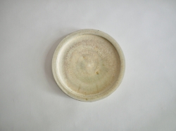 北岡幸士　7寸リムプレート 灰粉引