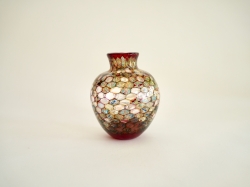 吉村桂子　イロアミ花器 茜空