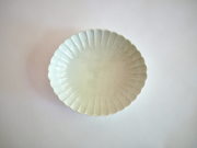 阿部春弥　白磁輪花楕円大鉢