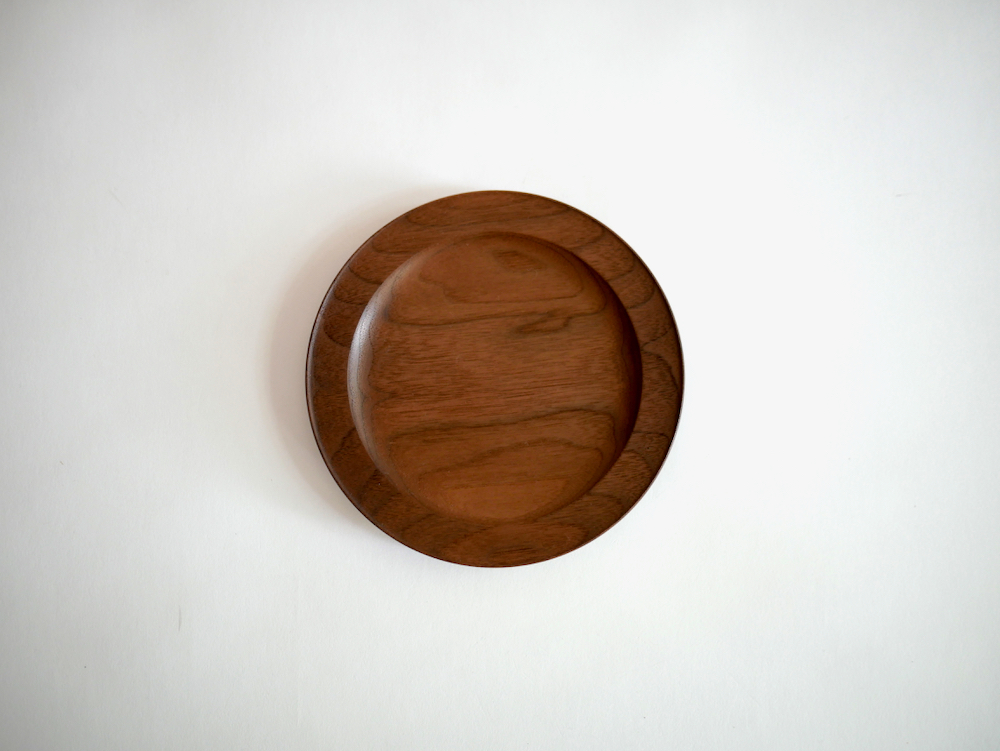 名古路英介　リム菓子皿 ウォルナット