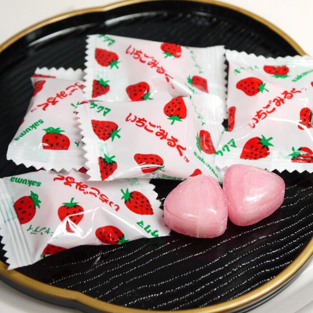 ジャンボパック1kいちごミルクキャンディ｜味本舗の昔菓子シリーズ