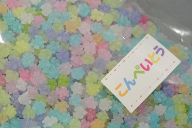 クリスタルあじさいの園金平糖/小綸(1kg)目にも鮮やか青色主体のミックス小粒金平糖♪ クリスタルあじさいの園1㎏拡大画像