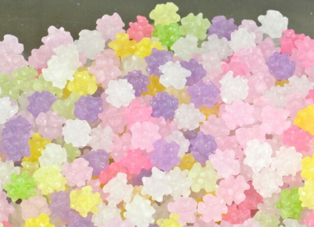 クリスタル春の花園金平糖/小綸(1kg)美形、暖系色のミックス小粒金平糖♪ クリスタル春の花園金平糖バラ