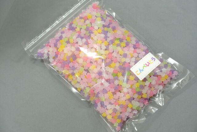 クリスタル春の花園金平糖/小綸(1kg)美形、暖系色のミックス小粒金平糖♪ クリスタル春の花園金平糖1㎏