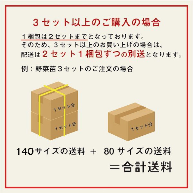 3セット以上のご購入について(佐川急便_野菜苗)