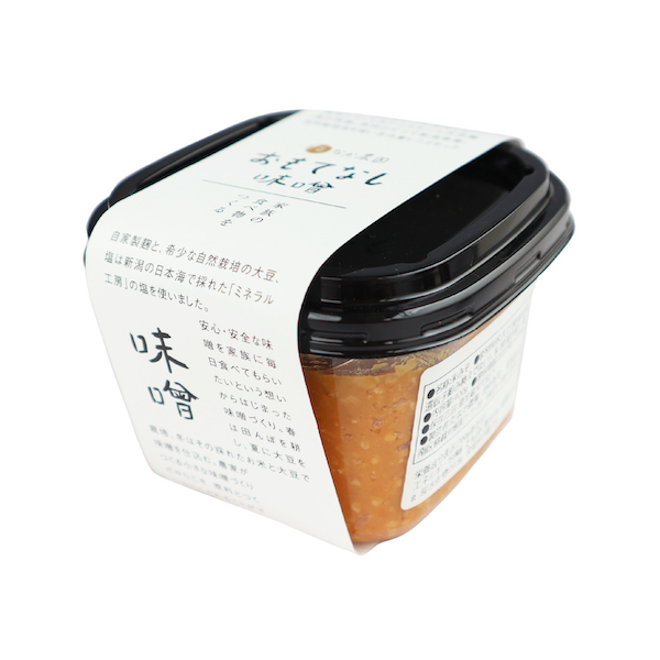 おもてなし味噌　　400g(新潟県)米味噌 自然栽培大豆 自然栽培米使用