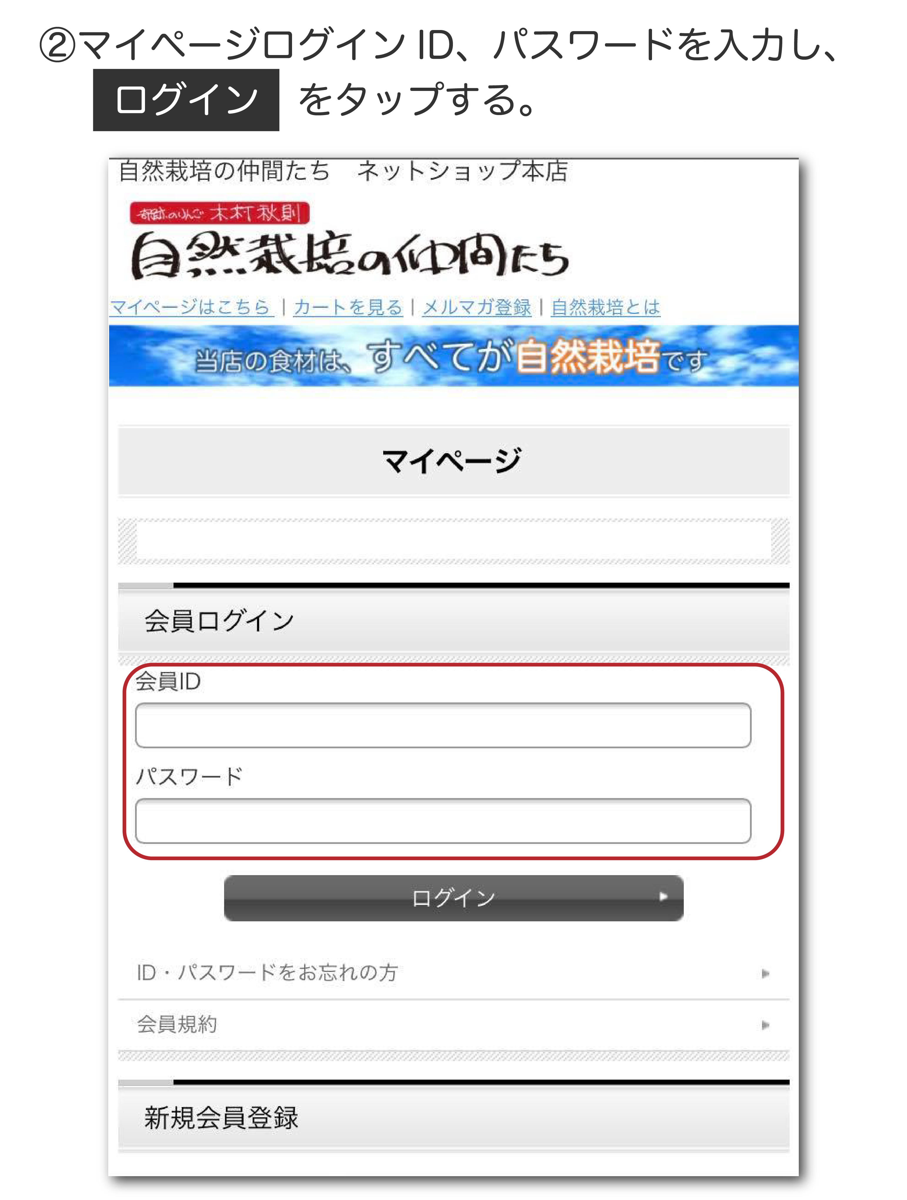 スマホマイページログイン２