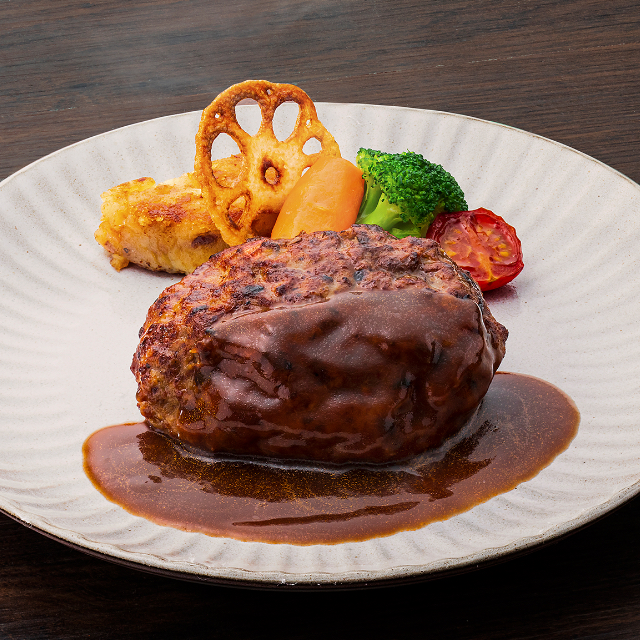 赤城牛 粗挽き 焼き上げハンバーグ　赤城牛×和豚もちぶた130g ソース付き セット