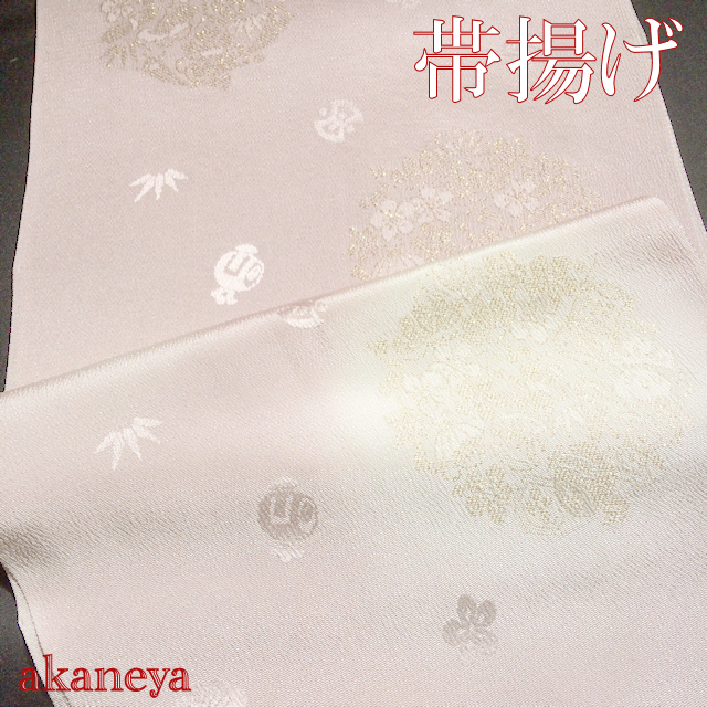 帯揚げ　正絹　礼装用　薄色　紫　ピンク