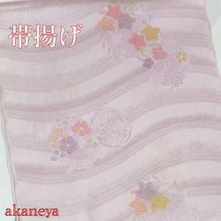 夏の帯揚げ　薄い赤紫　薄いピンク
