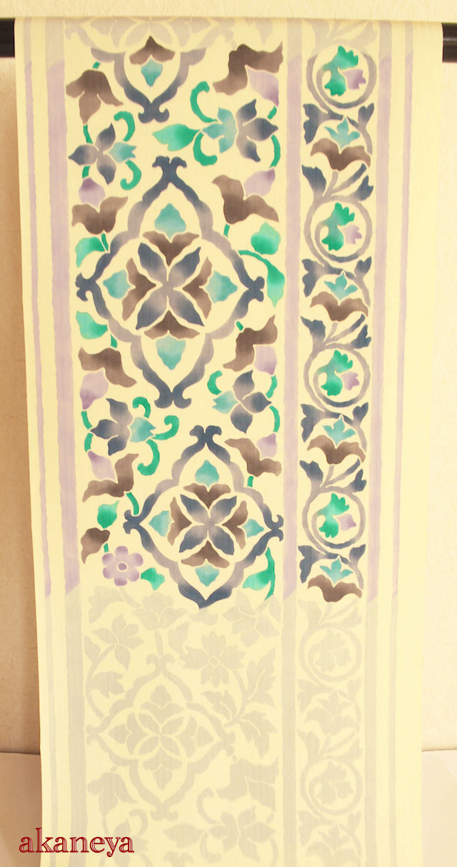 染帯 江戸更紗 東京双葉苑 名古屋帯 送料無料