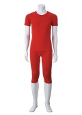 フライス赤ロングパンツ+フライス赤半袖Ｕ首(紳士）　セット割引　定価5％ＯＦＦ！！