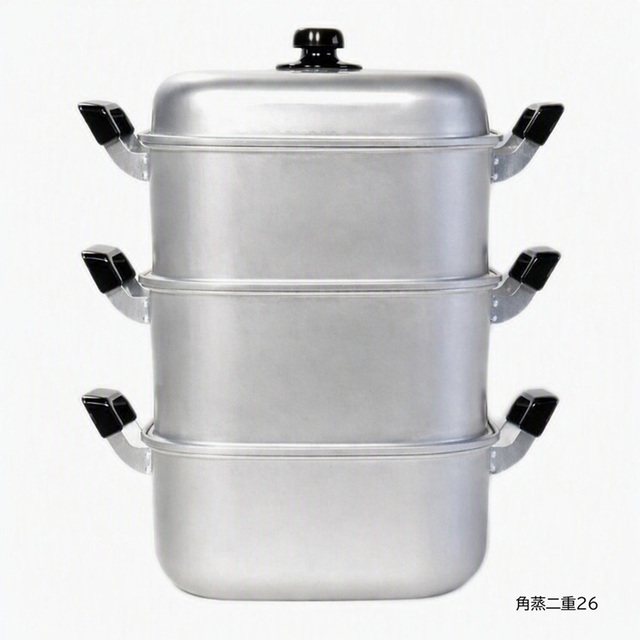 立山アルミニウム　蒸器　　 角蒸二重　昭和レトロ 角蒸二重