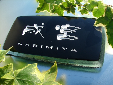 ガラス表札 気品のある飽きのこないデザイン 漆黒の長方形ガラス表札【hf-133】（デザイン画決定後、10～15営業日程度で発送）