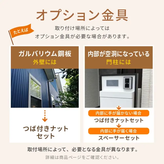 漢字+英字の一体型ステンレス表札の取付け金具