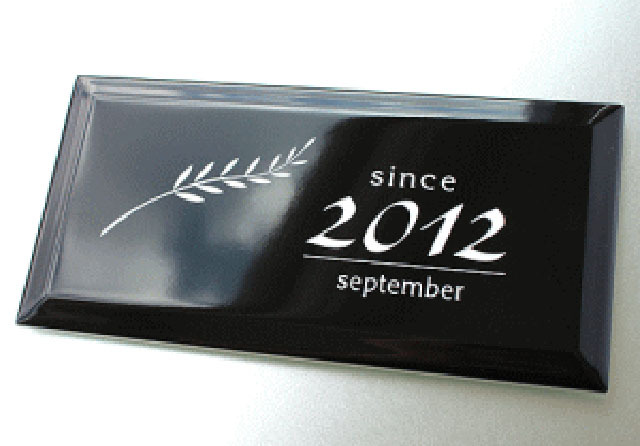 表札 重要な日付などプレートに刻める 3色選べる記念プレート セラミックタイル表札 定礎プレート Teiso 01