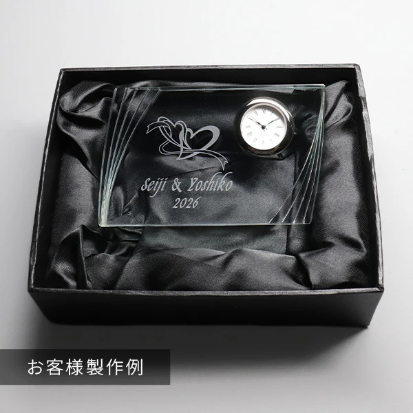 名入れガラス製時計の製作事例