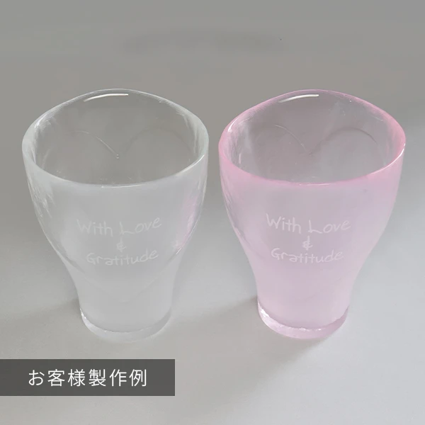 彫刻入りハートビアグラスの製作事例