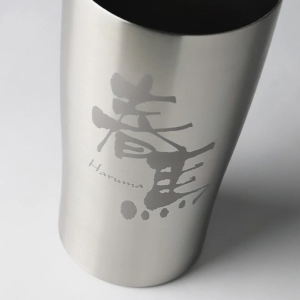 オリジナル彫刻デザインのステンレスタンブラー