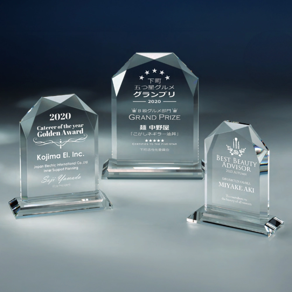 トロフィー クリスタル ロゴ 名入れ 彫刻 記念品 表彰 ［tro-18］