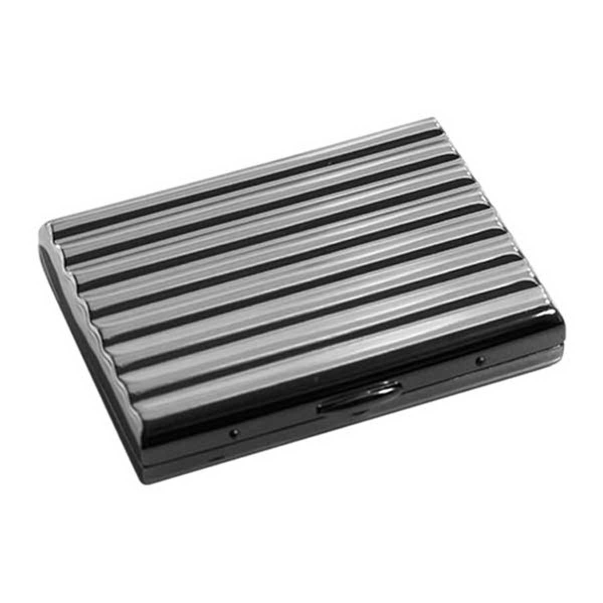 坪田パール シガレットケース カジュアルメタル ウェーブ 16本 85mm 1-52407-81 メール便可