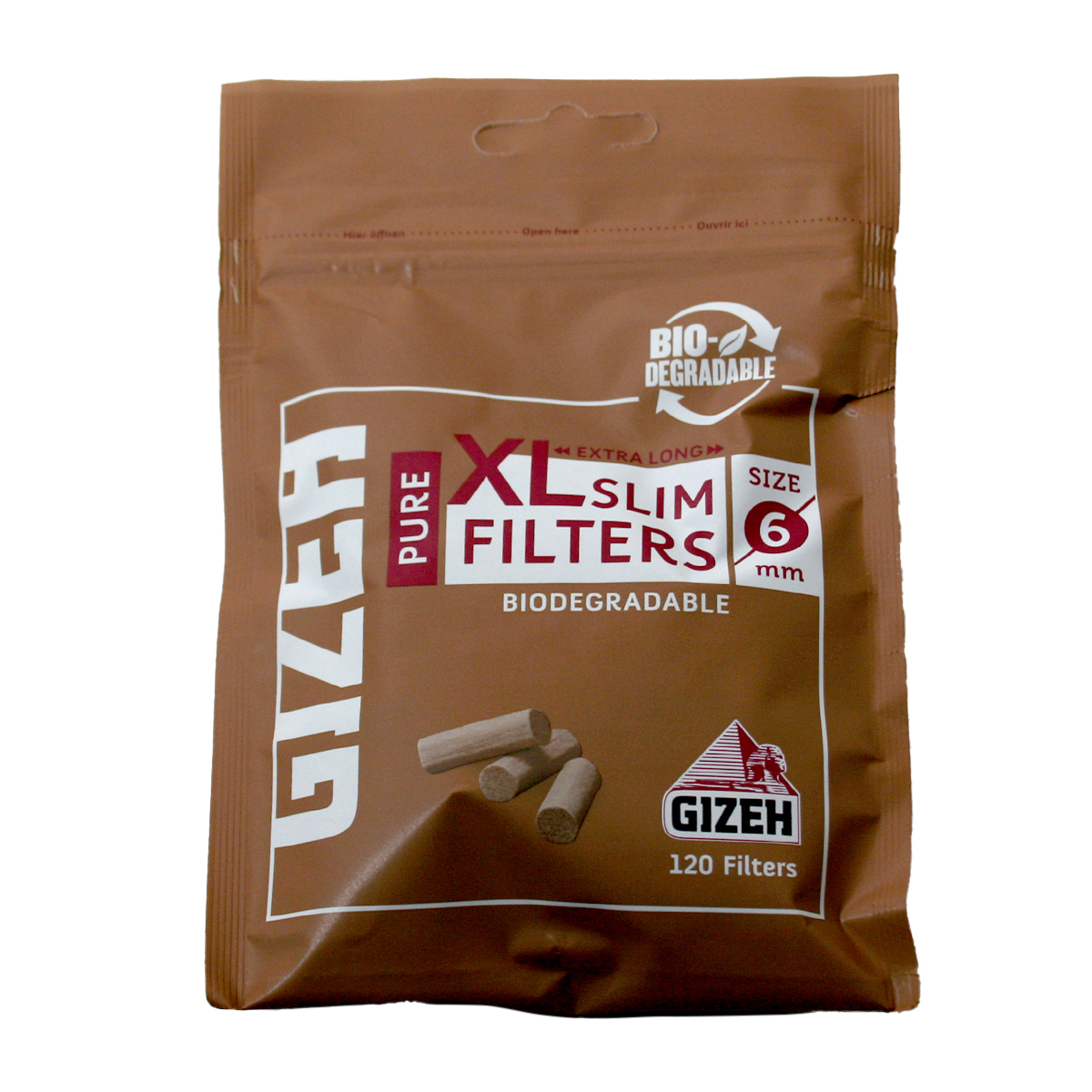 GIZEH ギゼ フィルター 6mm スリム・ピュアXL 120個 7-21012-75 メール便可