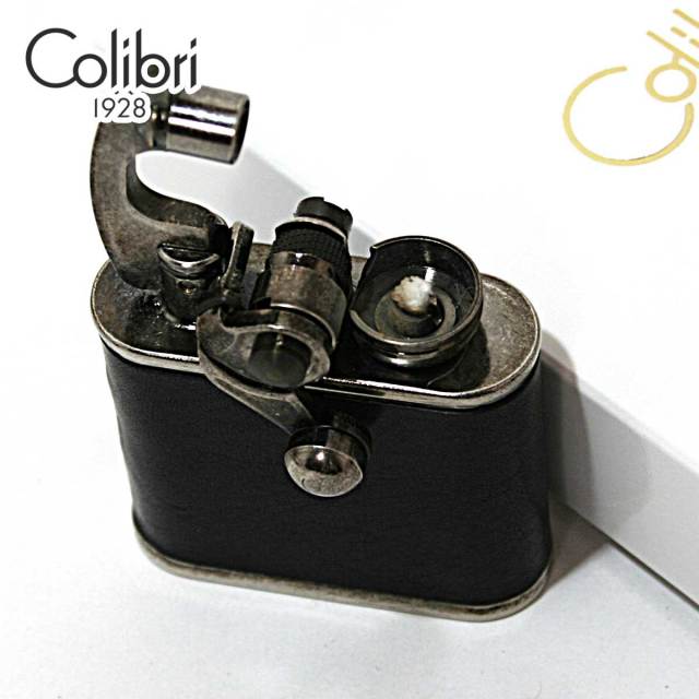 Colibri コリブリ ニッケルバレル 革巻き黒 フリントオイルライター