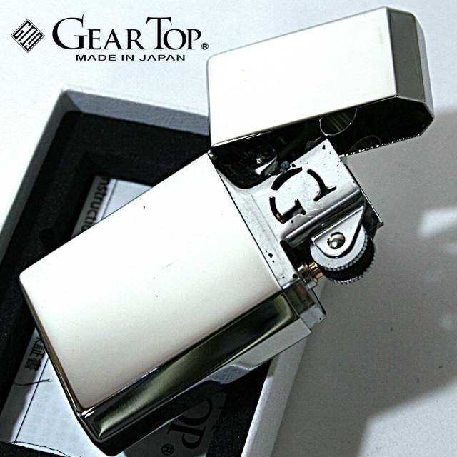 GEAR TOP ギアトップ 無地 ニッケルミラー フリントオイルライター GT1