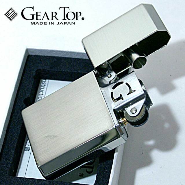 GEAR TOP ギアトップ 無地 ニッケルサテン フリントオイルライター GT1